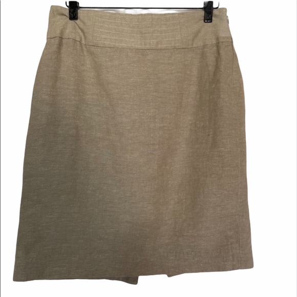 Banana Republic Dresses & Skirts - Banana Republic Linen Blend Skirt Tan Lined Size 4